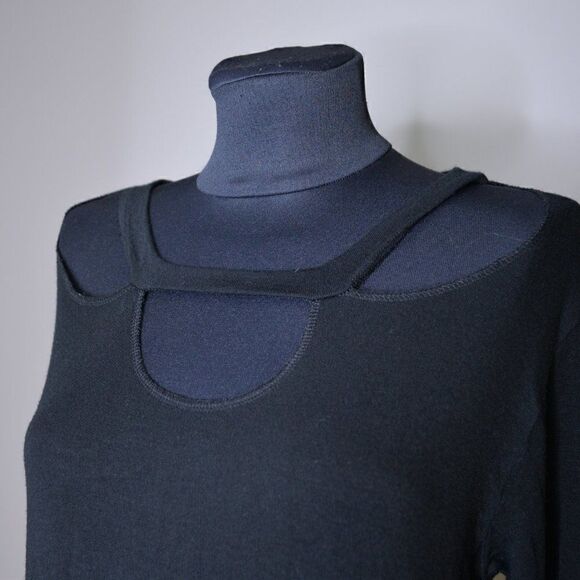 LNA Revolve Black Long Sleeve Cut Out Top Sz S - Picture 4 of 5